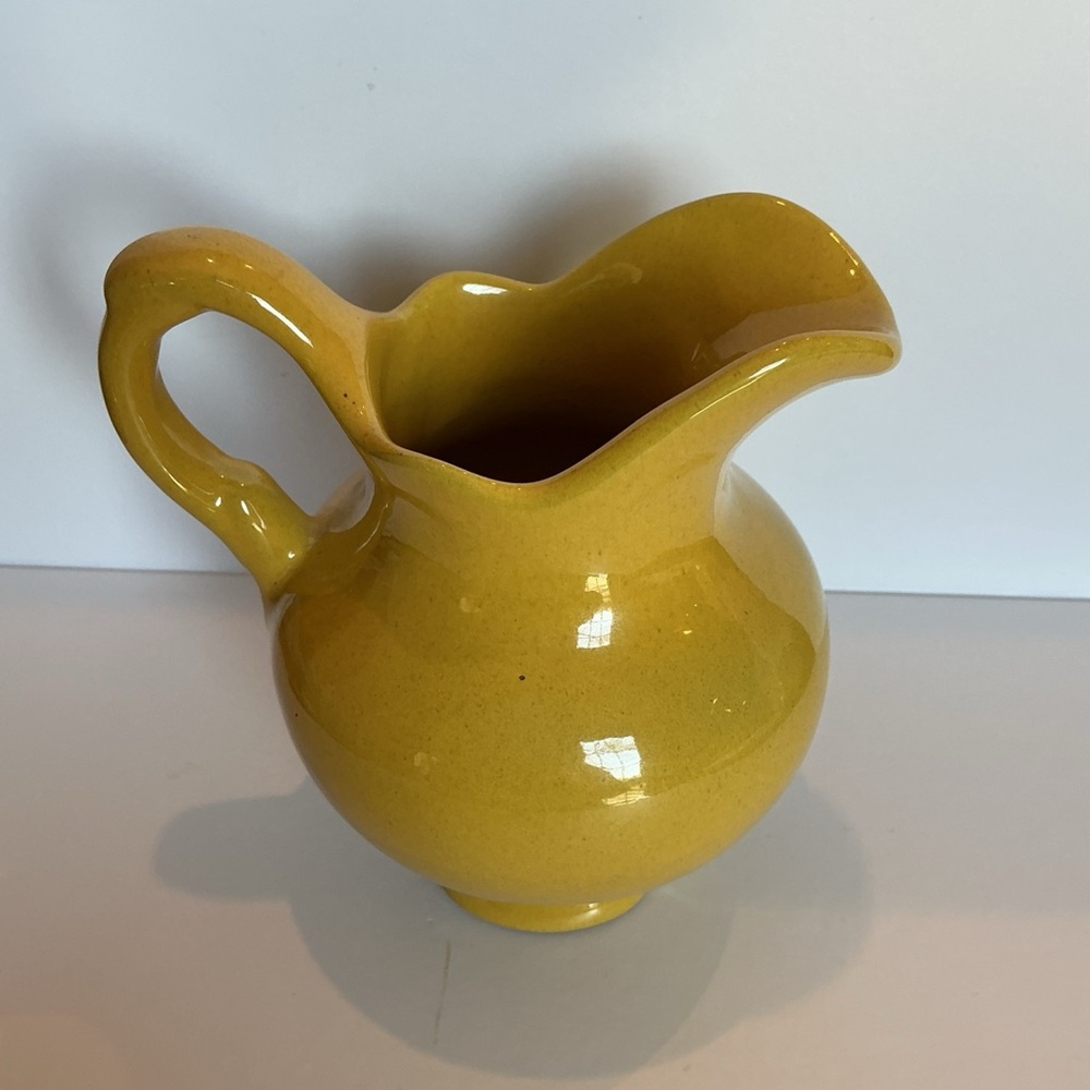 Vintage Frankoma Yellow Creamer Pitcher Set of 2 Mid Century Farmhouse Decor - Picture 9 of 9